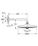 GROHE - Euphoria SmartControl Hlavová sprcha 260, 3 proudy, sprchové rameno 38 cm, chrom 26458000