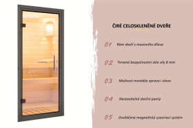 Finská sauna – KARIBU ARES 2 (antracit / antracit)