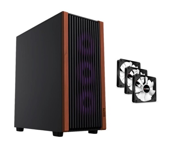 1stCOOL skříň G6 Noble, Mid Tower, ATX, AU, 3x 120mm Fan, Černá EDF_1208474