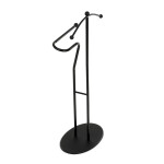 Němý sluha, výška 110 cm, masiv kaučukovník, černé moření, kov černý