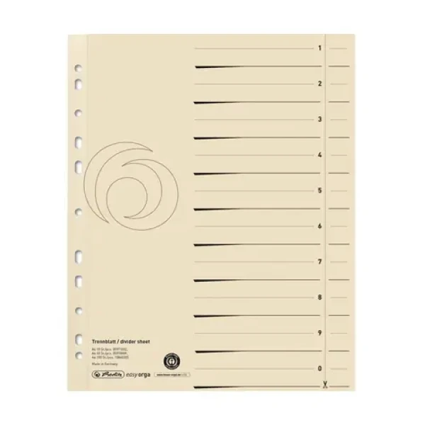 Herlitz Dělící listy A4 / 50 ks (5970009)
