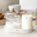 Bastion Collections Skleněný džbánek Black Heart 250 ml, čirá barva, sklo