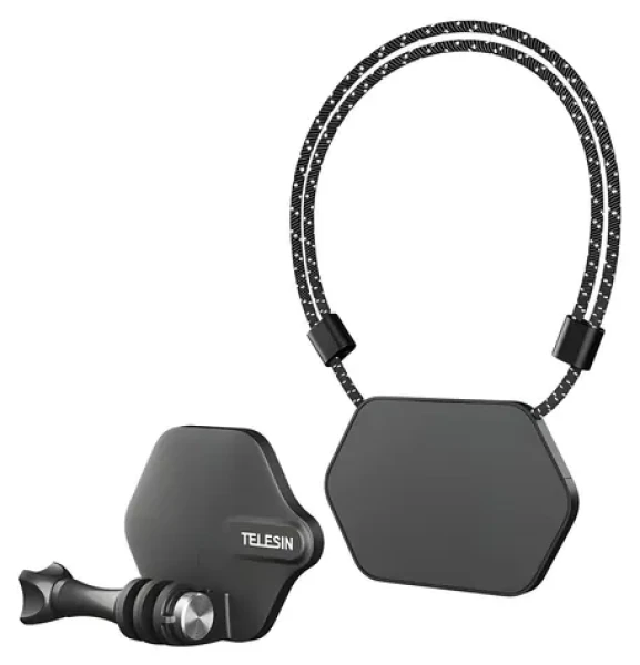 Telesin TE-MMK-002 Magnetický krční držák pro akční kamery / Sada držáků / 180° otočení / Rychloupínání (TE-MMK-002)