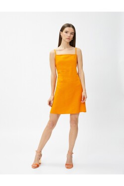 Koton Mini Linen Dress with Adjustable Straps