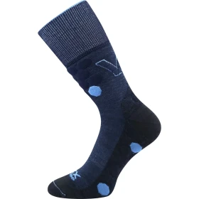 VOXX Ponožky dvouvrstvé s jemným lemem TAYRON z merino vlny s ionty stříbra JEANS 43-46 126072