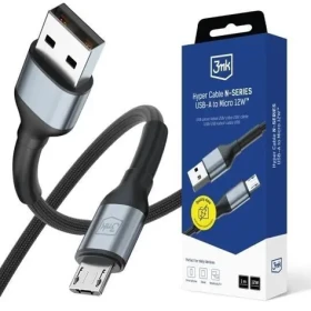 3mk Hyper Cable N-SERIES USB-A na Micro černá / Kabel / 1 m / 12W (5903108680349)