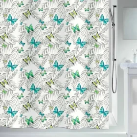 Spirella PAPILLONS sprchový závěs motiv motýli 180 x 200 cm bílý / polyester