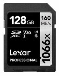 Lexar Professional 1066x Silver SDXC 128GB / čtení: 160MBs / zápis: 120MBs / UHS-I U3 / Class 10 / V30 (LSD1066128G-BNNNG)