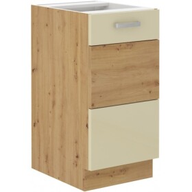 Spodní skříňka Artisan 40 D 1F BB Barva korpusu: Dub artisan, Barva dvířek: Krémový lesk