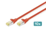 Digitus / Patch kabel / Cat6a S/FTP / 1 m / červená / 10 ks (DK-1644-A-010-R-10)