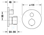 DURAVIT - C.1 Vanová termostatická baterie pod omítku, pro 2 spotřebiče, chrom C15200014010