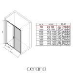 CERANO - Sprchové posuvné dveře Varone LINE L/P - 6 mm - černá matná, mléčné sklo - 90x195 CER-662662