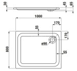 Laufen - Solutions Sprchová vanička 100x80x3 cm, bílá H2115080000001