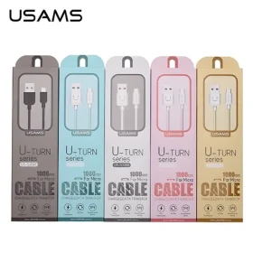 USAMS U-Turn SJ098 bílá / Nabíjecí a datový kabel / microUSB / 1 m / 2A (MICUSBXD02)