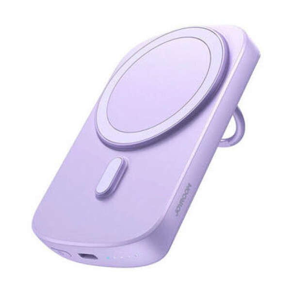 Joyroom JR-W030 fialová / Power Banka s držákem / bezdrátová / 6000mAh / 2xUSB-A / USB-C / 20W (JR-W030 Purple)