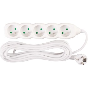 STREND PRO 213332 Prodlužovací kabel, 5m, 5 zásuvek, 3×1mm, bílý