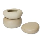 Ferm Living Úložná dóza Pebble Sand/Cream Large, krémová barva, keramika