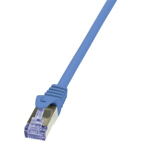 LogiLink CQ3076S RJ45 síťové kabely, propojovací kabely CAT 6A S/FTP 5.00 m modrá samozhášecí, s ochranou 1 ks