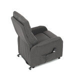 Křeslo polohovací, eletrické, šedá látka.