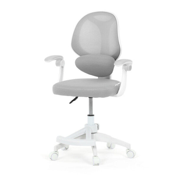 Dětská židle, výškově nastavitelná, šedá síťovina, KA-W8008 GREY