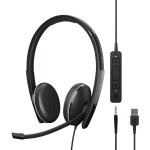 EPOS neu Sluchátka On Ear kabelová stereo černá Potlačení hluku regulace hlasitosti, Vypnutí zvuku mikrofonu telefon
