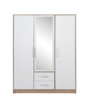 FRONTI Šatní skříň SMART II 150 se zrcadlem dub sonoma + bílý lux 13455