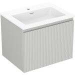 MEXEN/S - Rivel koupelnová skříňka 60 cm s umyvadlem Otis, 1 šuplík, reliéf , šedá mat/bílá mat 91A20-06047-1-BF62-W18M01