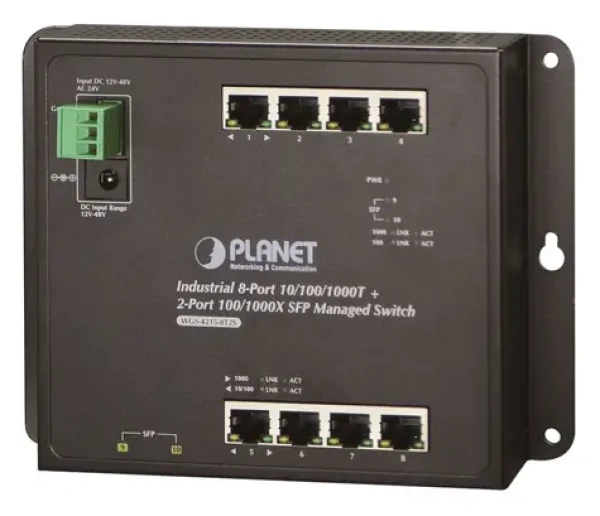 Planet WGS-4215-8T2S / Switch / L4 / 8x Gigabit / 2x SFP / -40 až 75 °C / IP30 / Fanless (WGS-4215-8T2S)