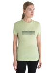 ICEBREAKER Wmns Merino 150 Tech Lite III SS Tee Contour Waves, Glazen (vzorek) velikost: S