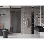 MEXEN/S - Velar L posuvné sprchové dveře 100, transparent, růžové zlato 871-100-003-01-60