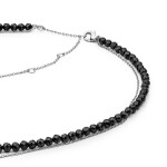 Luxusní náhrdelník Sabelina - onyx, spinel, stříbro 925/1000, Černá 38 cm + 7 cm (prodloužení)