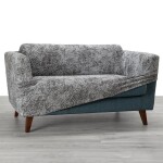 Bielastické potahy MARMO šedé sedačka s otomanem vlevo (š. 170 - 300 cm)