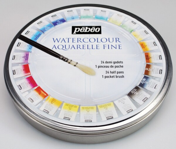 Pébéo Pebeo Studio Aquarelle 24 - Akvarelové barvy sada 24 barev v 1/2" pánvičkách