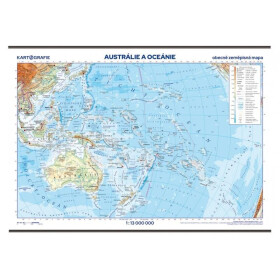 Austrálie Oceánie školní nástěnná zeměpisná mapa