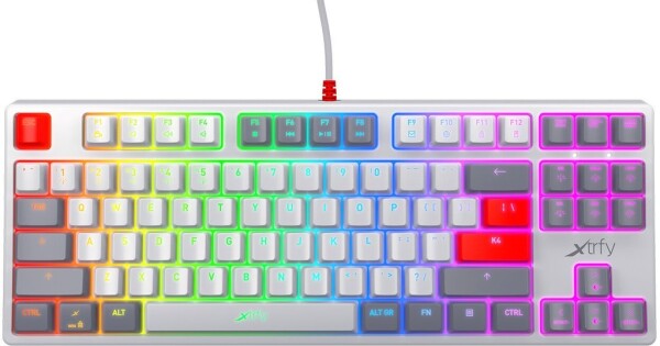 XTRFY K4 TKL RGB retro / herní klávesnice / mechanická / spínače Kailh Red / USB / 2m / US Layout (XG-K4-RGB-TKL-RETRO-R-US)