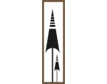 Rámovaný obraz Černá geometrie, 15x60 cm