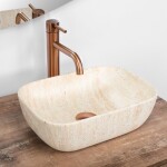 REA - Umyvadlo na desku BELINDA MINI TRAVERTINE MATT REA-U4700