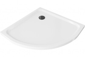 MEXEN/S - Flat sprchová vanička čtvrtkruhová slim 90 x 90, bílá + černý sifon 41109090B