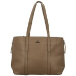 Módní dámská koženková kabelka na rameno Belle, tmavě béžová