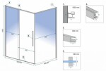 REA - Sprchový kout SOLAR - zlatý Brush 100x80 Bez sprchové vaničky REA-K9509