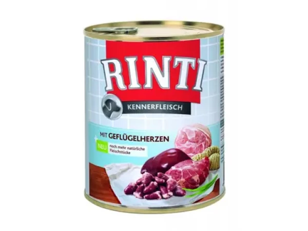 Finnern Rinti konzerva pro psy drůbeží srdce 800g (4000158910776)