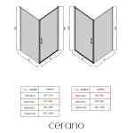 CERANO - Sprchový kout Porte L/P - 8 mm - černá matná, transparentní sklo - 80x80x195 - otočný CER-413549