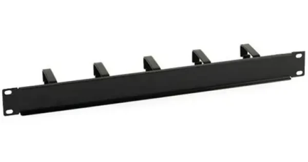 Techly 305922 černý / Organizér kabelů / 19" / 1U / 5 kovových kroužků (305922)