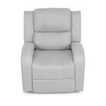 TV a relaxační křeslo, manuální polohování, potah stříbrná látka v dekoru kůže