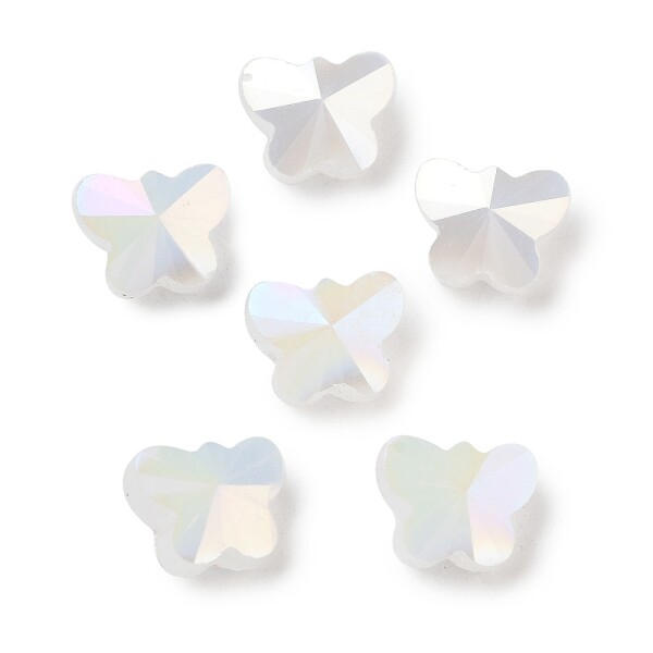 Skleněné korálky - broušený motýl - různé varianty - 10 x 8 x 6 mm - 1 ks Barva: Bílá
