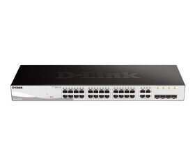 D-Link DGS-1210-28 28-port Gigabit Smart+ Switch, 24x GbE, 4x RJ45/SFP, fanless EDF_385521