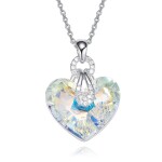 Exkluzivní náhrdelník Swarovski Elements Katherine - srdce, Bílá/čirá 40 cm + 5 cm (prodloužení)