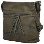 Stylová dámská koženková crossbody kabelka Herta, tmavě zelená