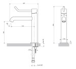 OMNIRES - Y [Inclusive Design] umyvadlová baterie, 23 cm (hlava 25 mm), broušený nikl Y1212CID-NI