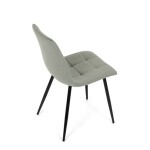 Židle jídelní, zelená látka, čtyřnohá kovová podnož, černý mat
